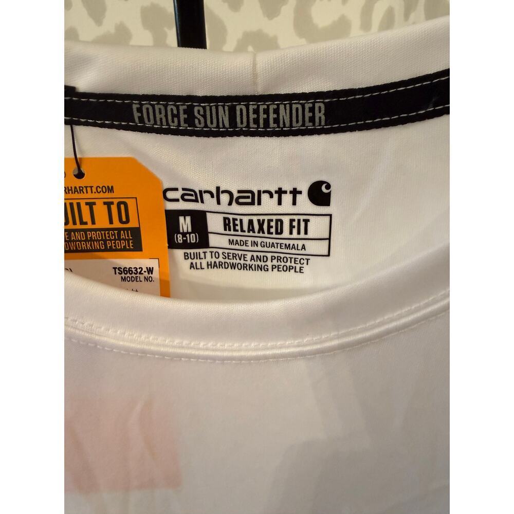 Carhartt Women's White Force Sun Defender Long Sleeve Graphic T-Shirt Size M - Picture 8 of 9
